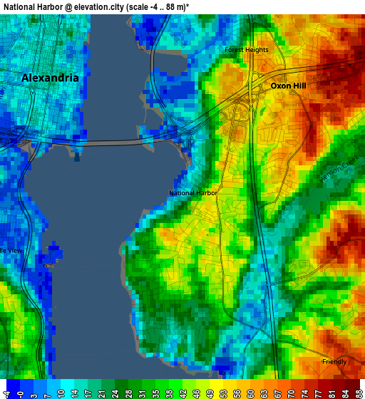 National Harbor elevation map