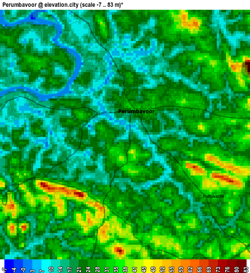Perumbavoor elevation map