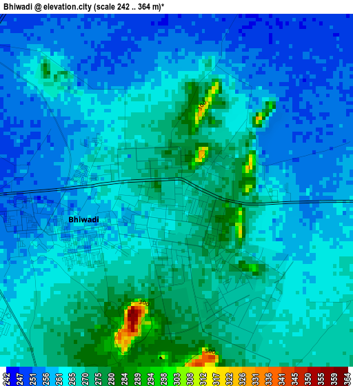 Bhiwadi elevation map