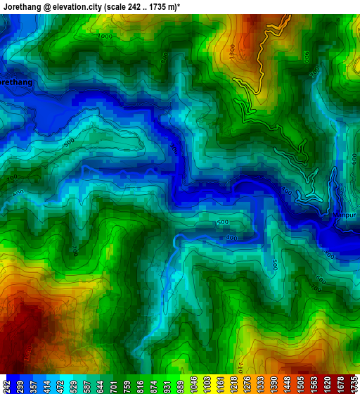 Jorethang elevation map