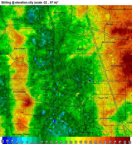 Stirling elevation map