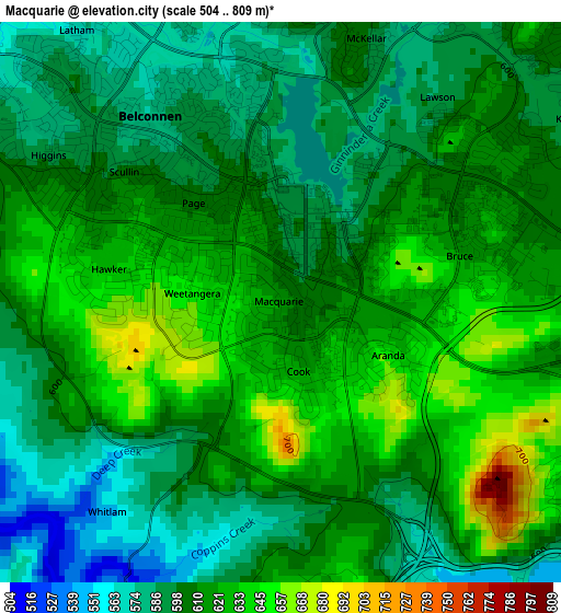 Macquarie elevation map