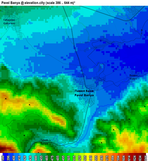 Pavel Banya elevation map