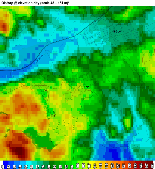 Olstorp elevation map