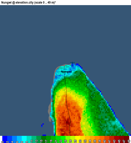 Nungwi elevation map