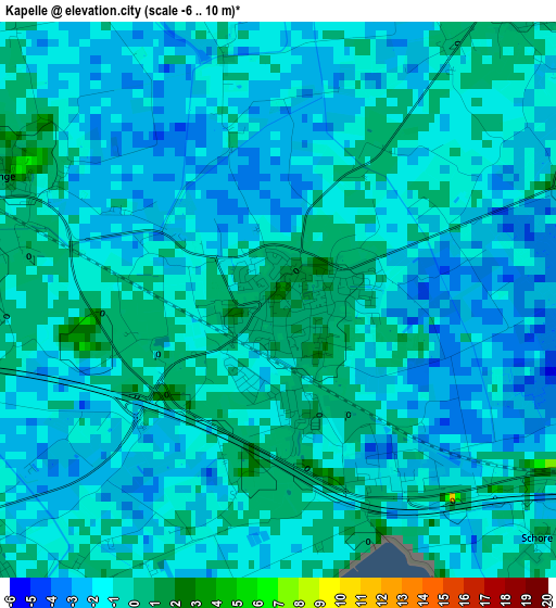 Kapelle elevation map