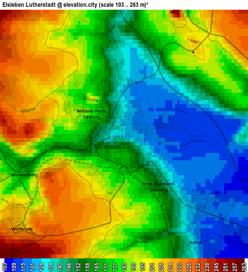 Eisleben Lutherstadt elevation map