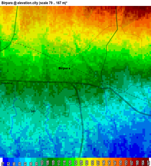 Birpara elevation map