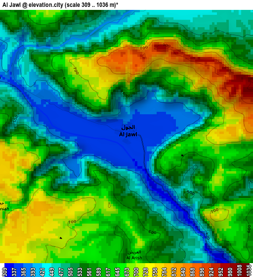 Al Jawl elevation map