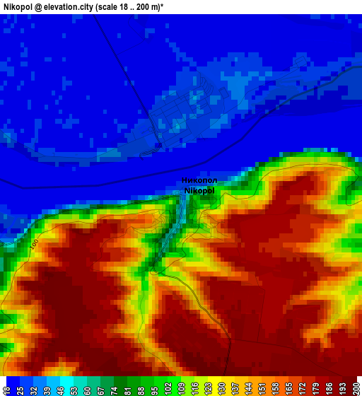 Nikopol elevation map