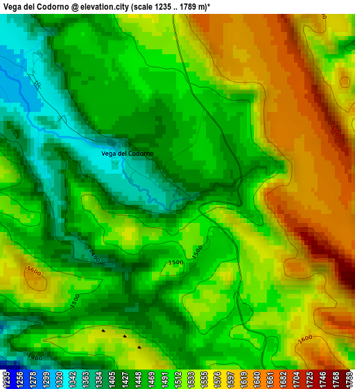 Vega del Codorno elevation map