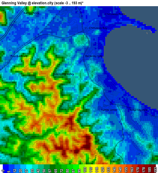 Glenning Valley elevation map