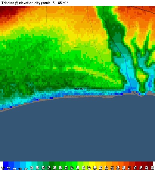 Triscina elevation map