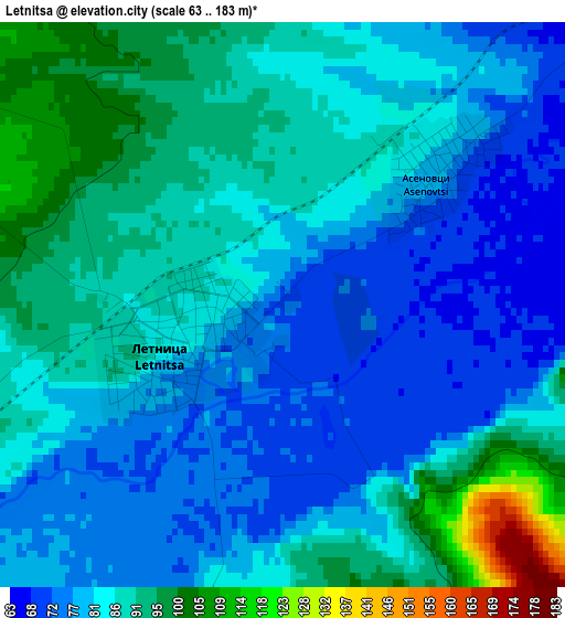 Letnitsa elevation map