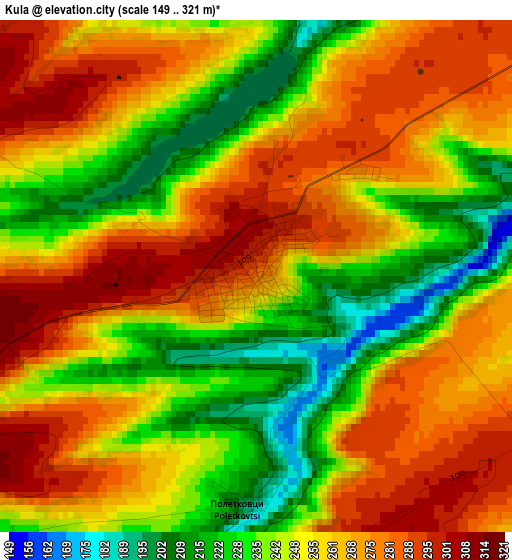 Kula elevation map