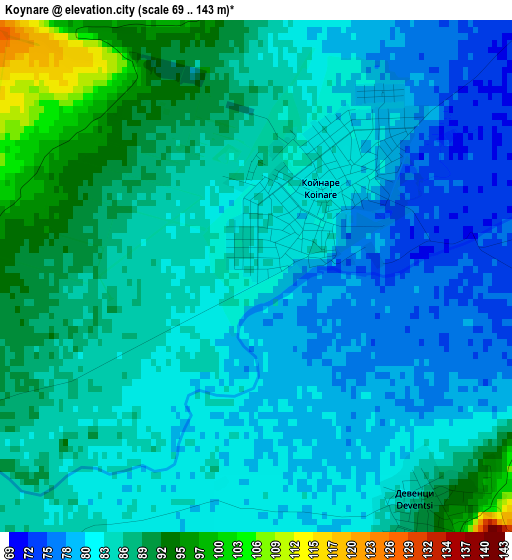 Koynare elevation map