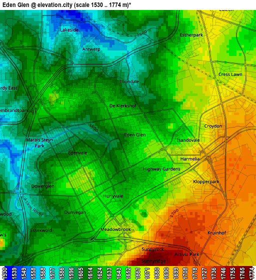 Eden Glen elevation map