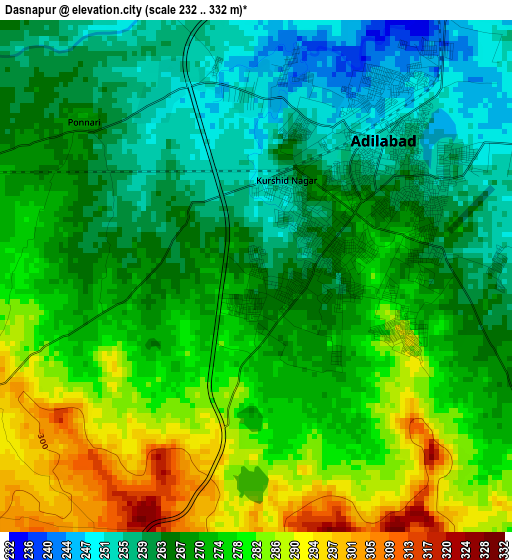 Dasnapur elevation map