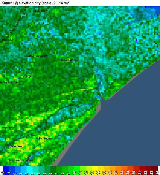 Kanuru elevation map