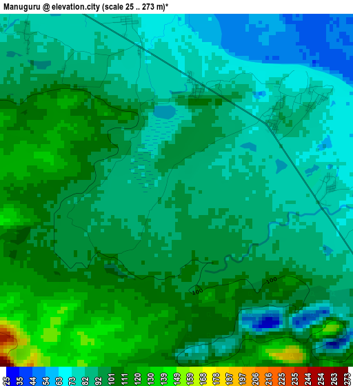 Manuguru elevation map