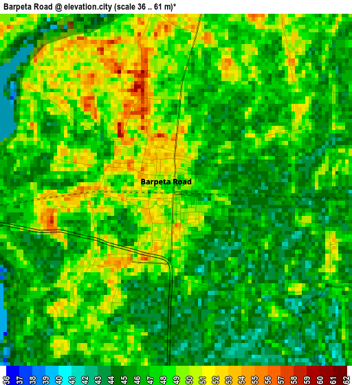 Barpeta Road elevation map