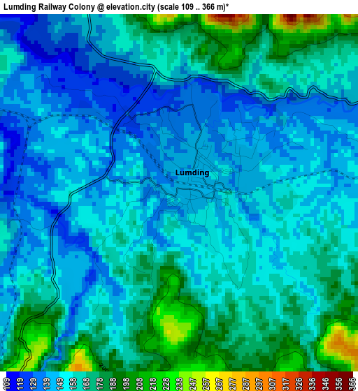 Lumding Railway Colony elevation map