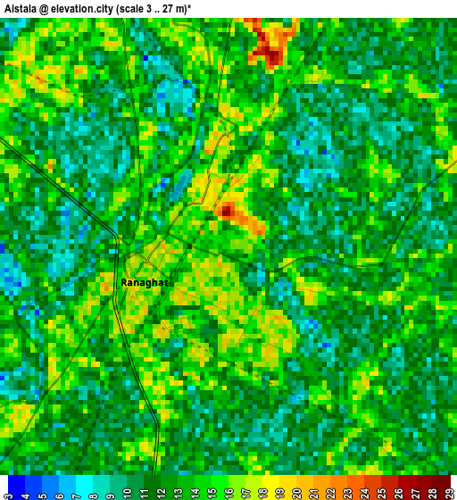 Aistala elevation map