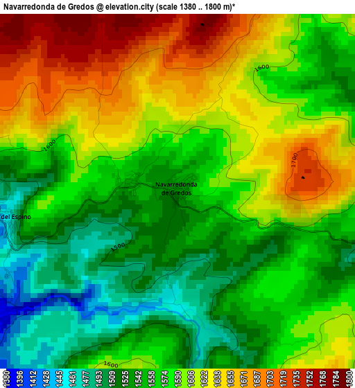 Navarredonda de Gredos elevation map