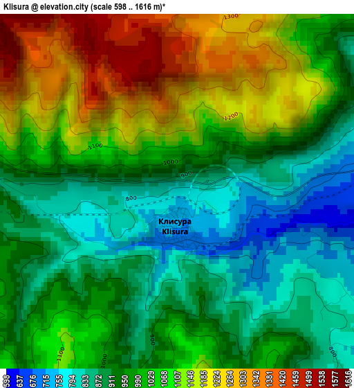 Klisura elevation map