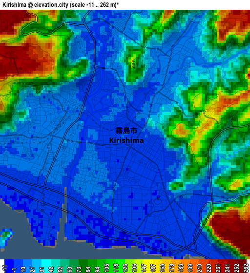 Kirishima elevation map