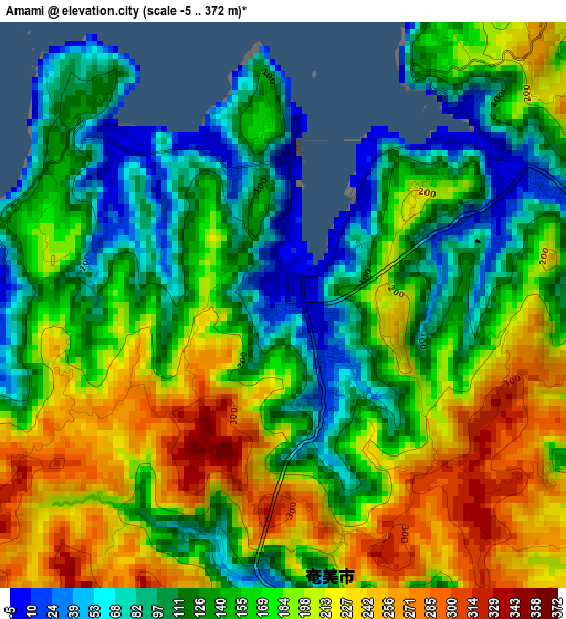 Amami elevation map
