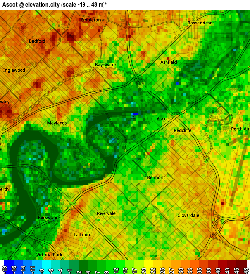 Ascot elevation map