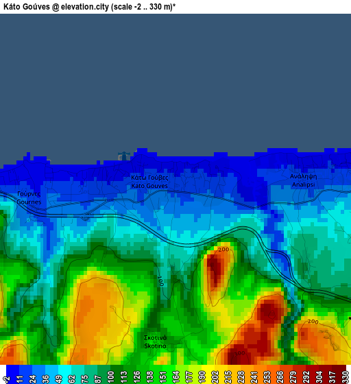 Káto Goúves elevation map