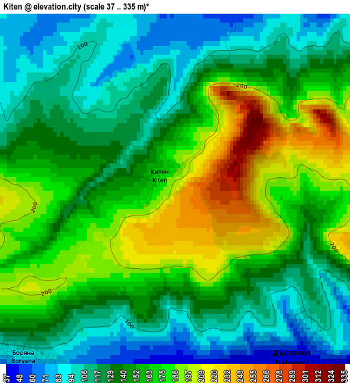 Kiten elevation map