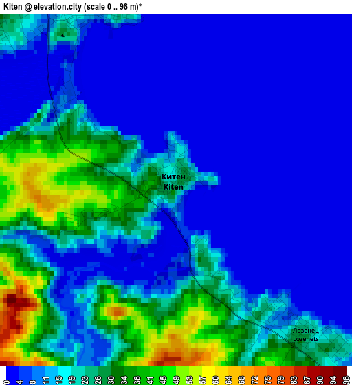 Kiten elevation map