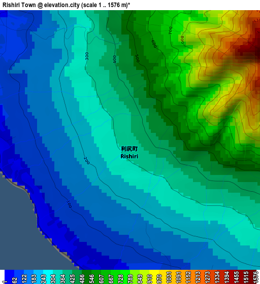 Rishiri Town elevation map