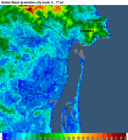 Golden Beach elevation map