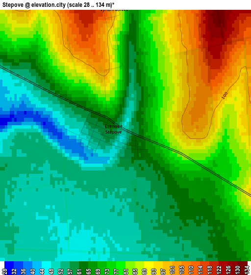 Stepove elevation map