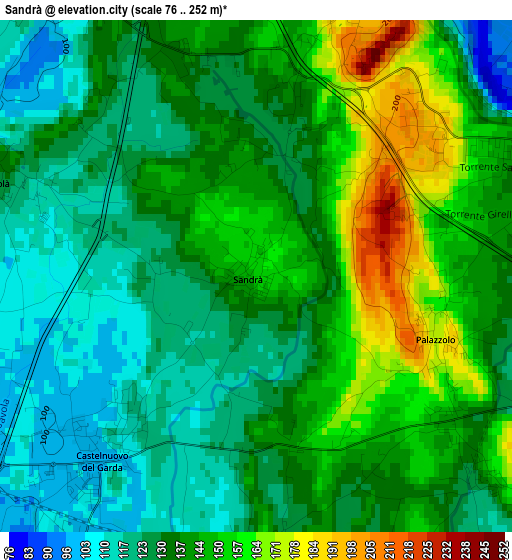 Sandrà elevation map