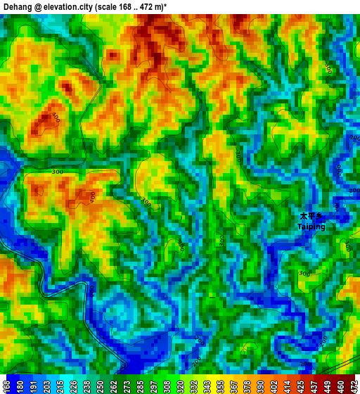 Dehang elevation map