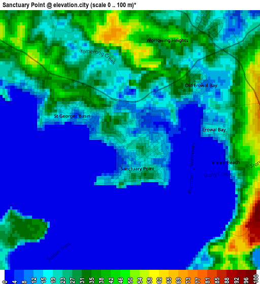 Sanctuary Point elevation map