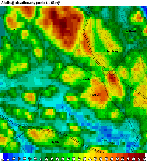 Akalla elevation map