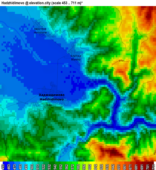 Hadzhidimovo elevation map