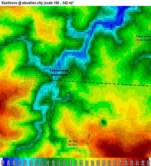 Kaolinovo elevation map