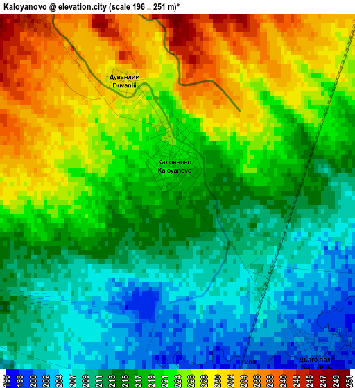 Kaloyanovo elevation map