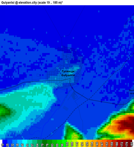 Gulyantsi elevation map