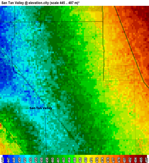 San Tan Valley elevation map