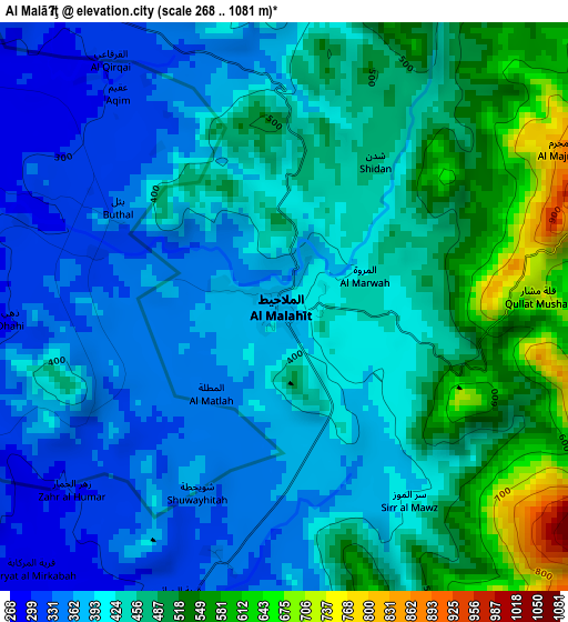 Al Malāḩīţ elevation map