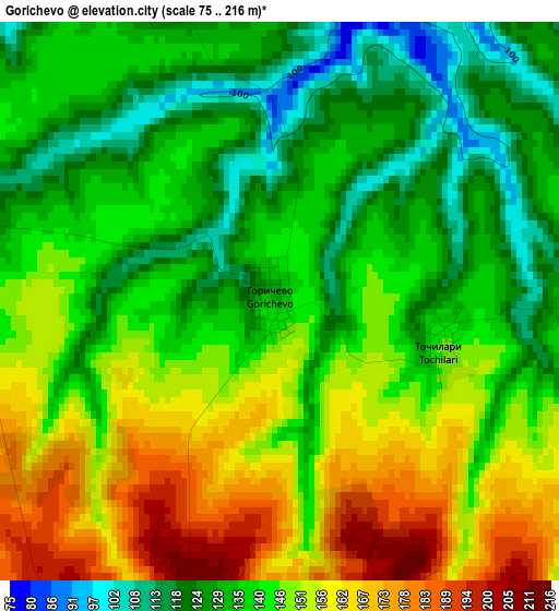 Gorichevo elevation map