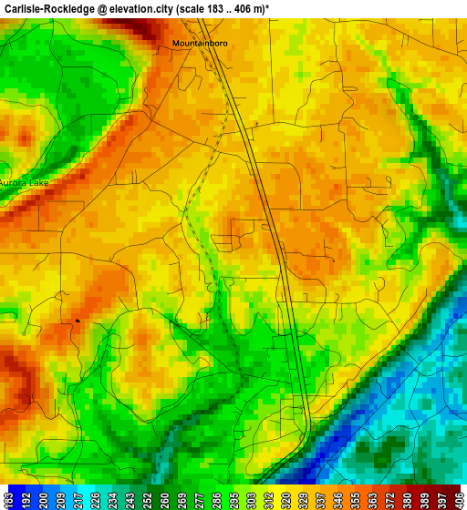 Carlisle-Rockledge elevation map